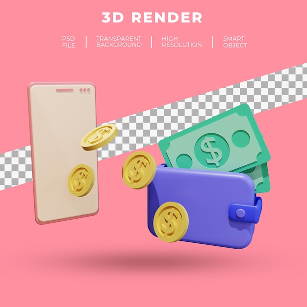 finance and seo or payment data for landing page website 3d rendering isolated