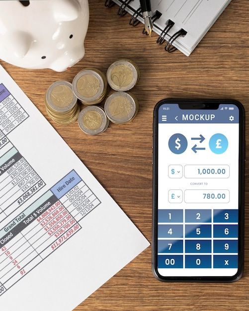 PSD finance arrangement with phone mock-up