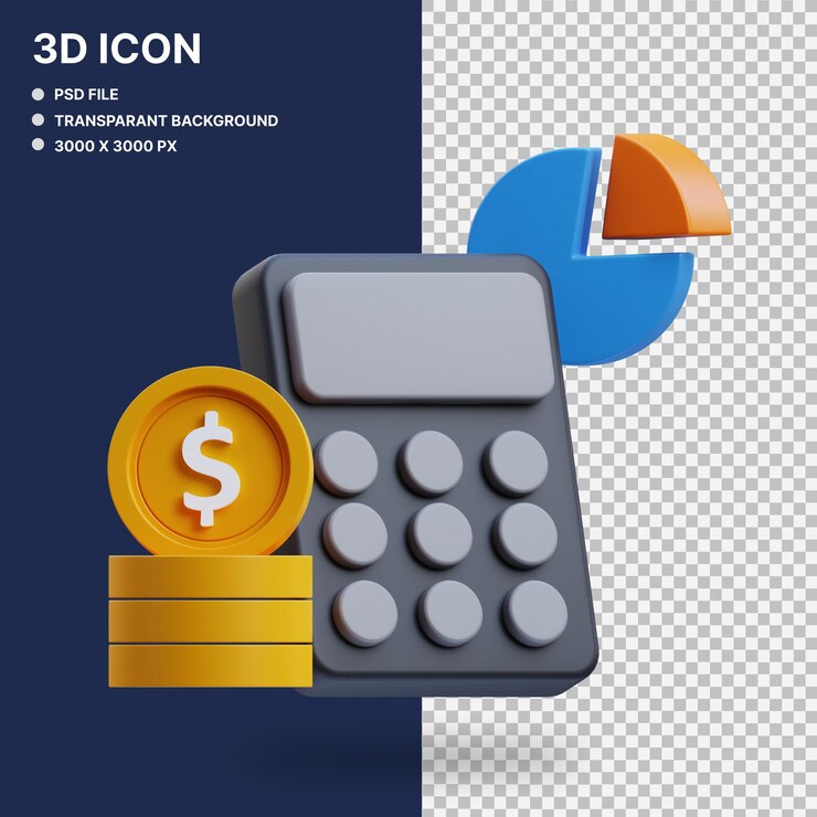 PSD финансовый расчет 3d иллюстрация