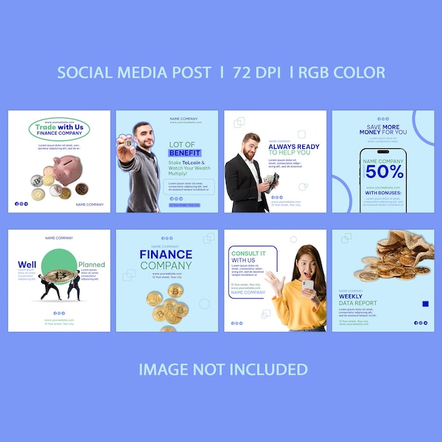 PSD finance company instagram post templates