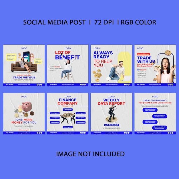 PSD finance company instagram post templates