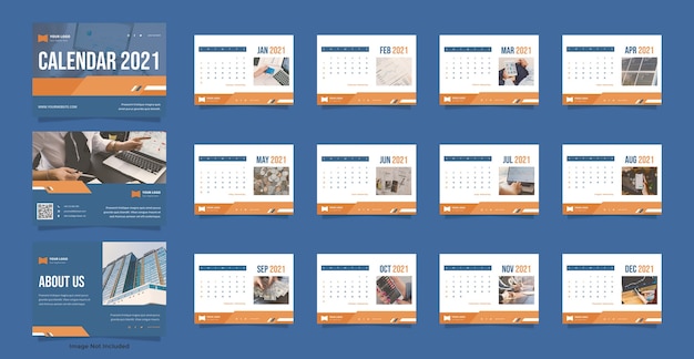 PSD finance desk calendar template