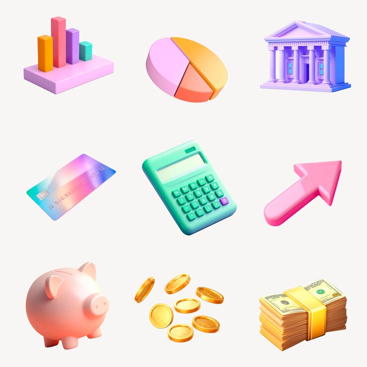 PSD finance icons for digital applications