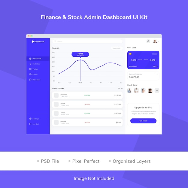 PSD finance amp stock admin dashboard ui kit