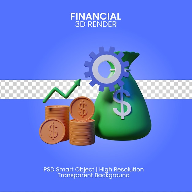 Financial 3d icon render isolated