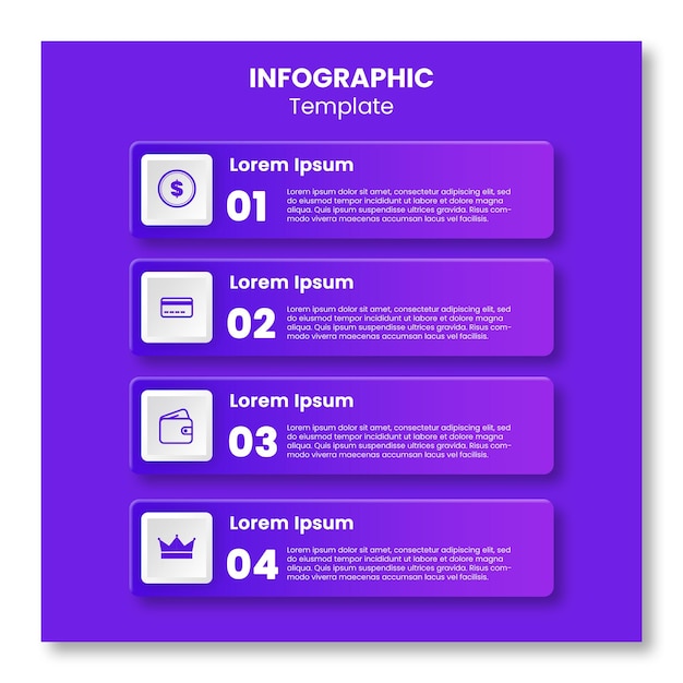 financial 4 steps colorful infographic