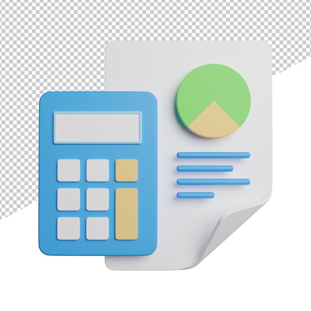 PSD financial accounting balance front view 3d rendering icon illustration on trasnparent background