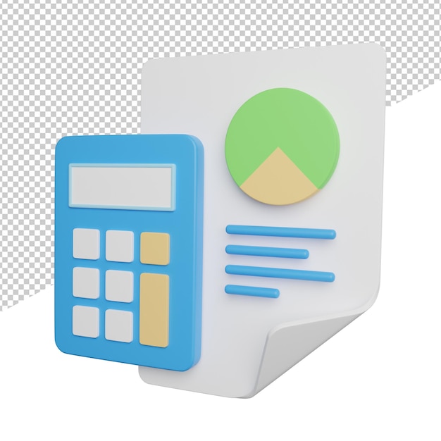 Financial accounting balance side view 3d rendering icon illustration on trasnparent background