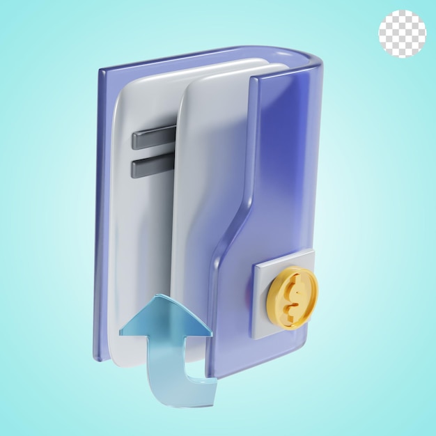 financial folder 3d icon illustration