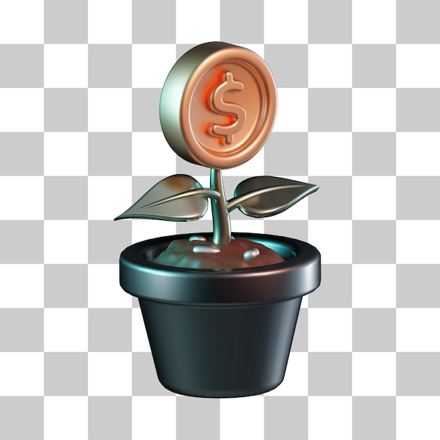 PSD financial growth 3d icon