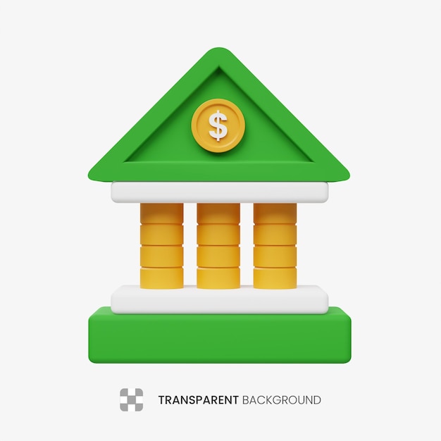 Illustrazione dell'icona 3d dell'istituto finanziario