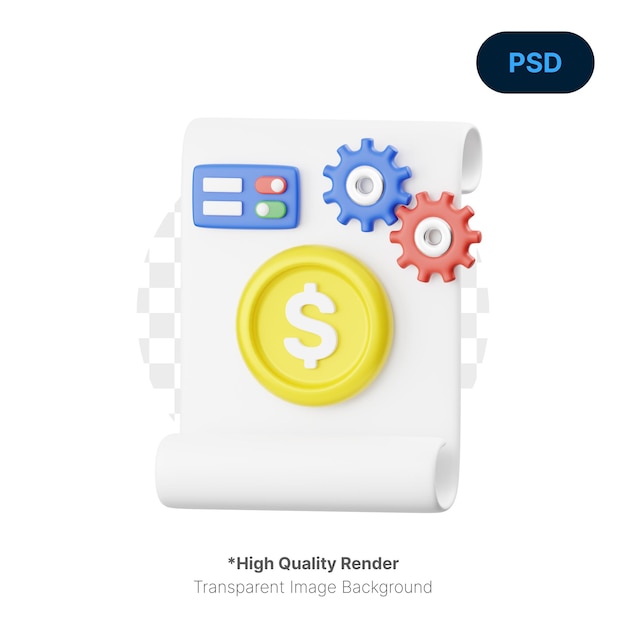 Финансовый менеджмент 3D Icon Premium Psd