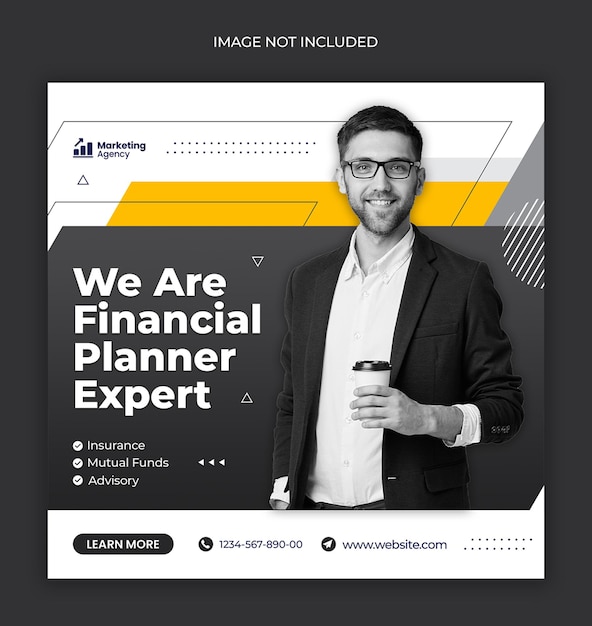 Financial planner expert instagram post web banner or social media banner template