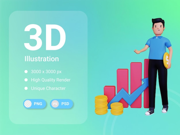 Финансовая прибыль 3d иллюстрация