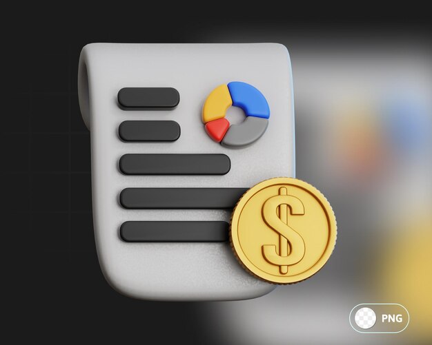 PSD financial report 3d illustration