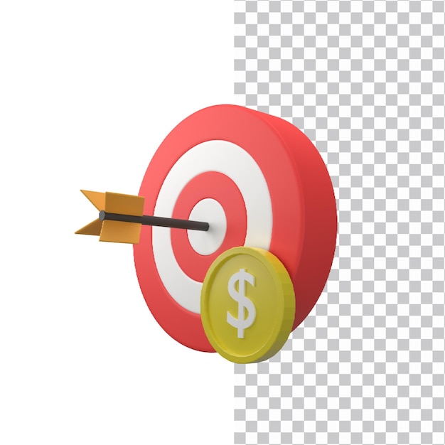 Financiële Doel 3D Illustratie Renderen
