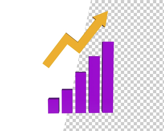 PSD financiële groei pijl 3d render