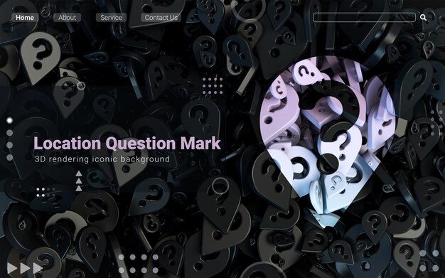 find location sign dark abstract iconic background for web and social banner advertisement 3d render