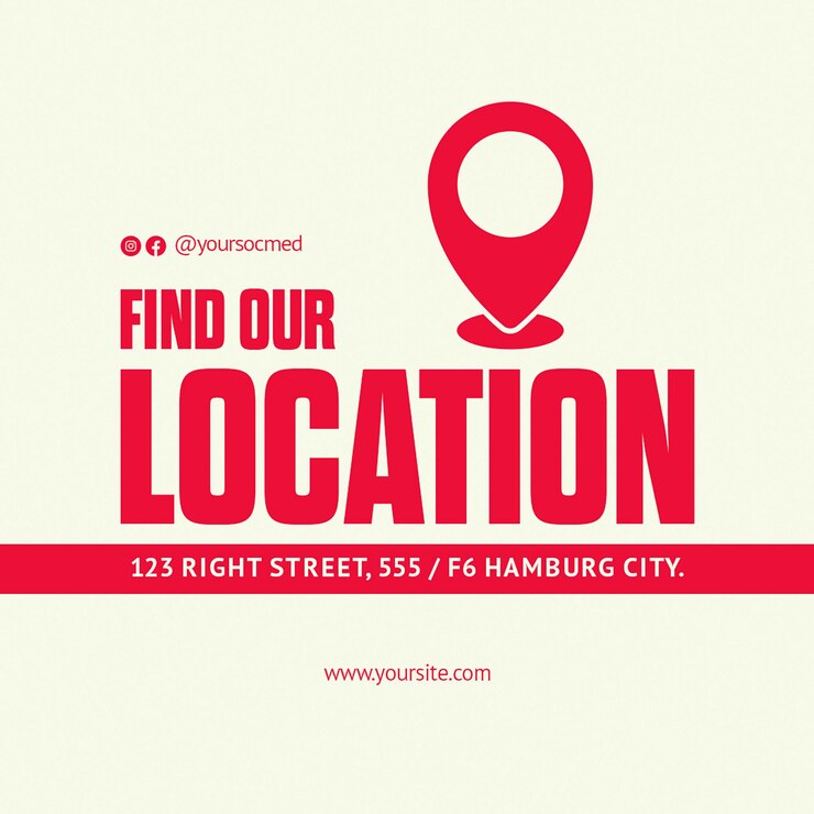 PSD find our location instagram post template