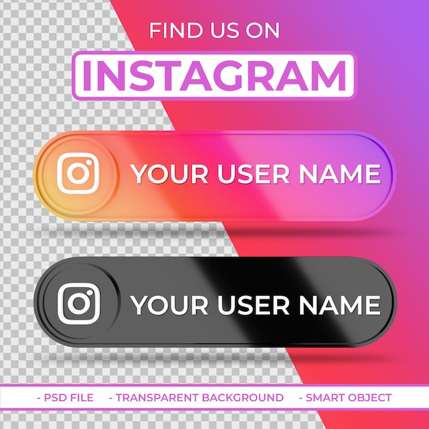 Find us on instagram social media 3d icon