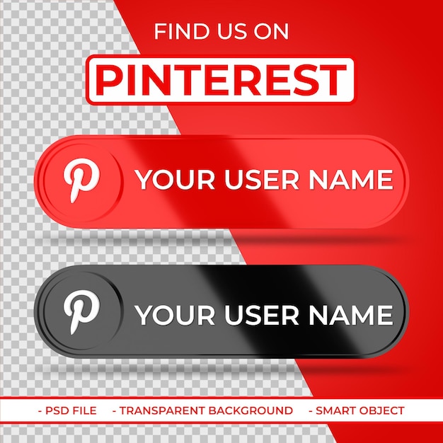 PSD trovaci su pinterest social media 3d icon