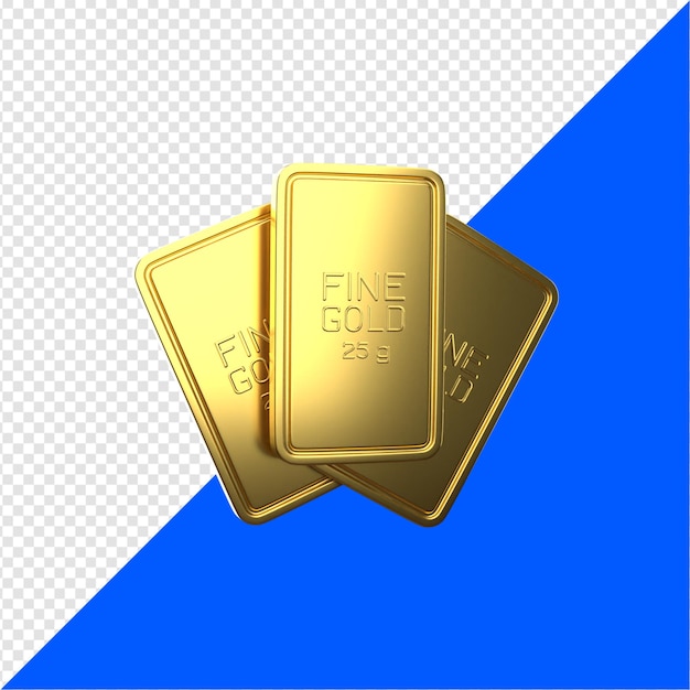 PSD fine gold 3d ikona ilustracja na białym tle