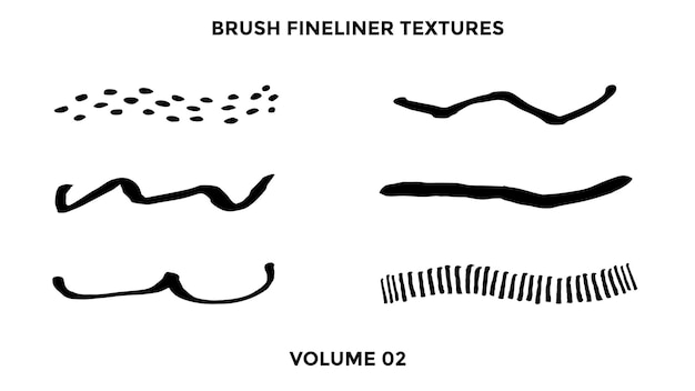 Fineliner Fırça Vuruşları Vektör Koleksiyonu