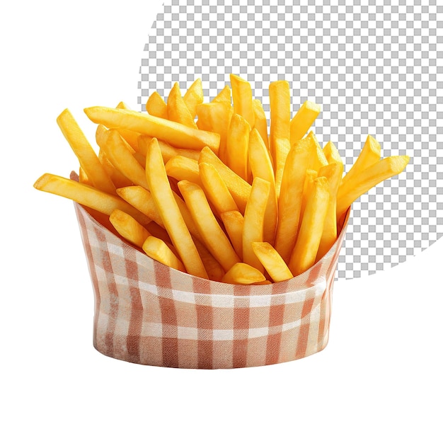 PSD finger fries box on transparent background