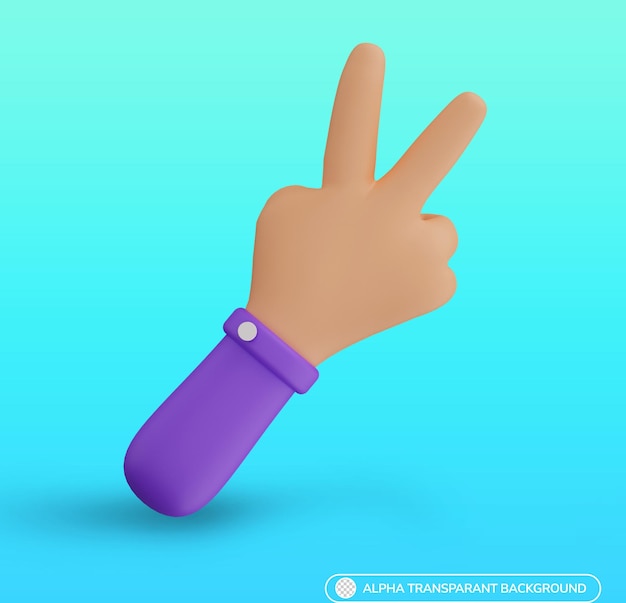 Finger icon 3d rendering illustration