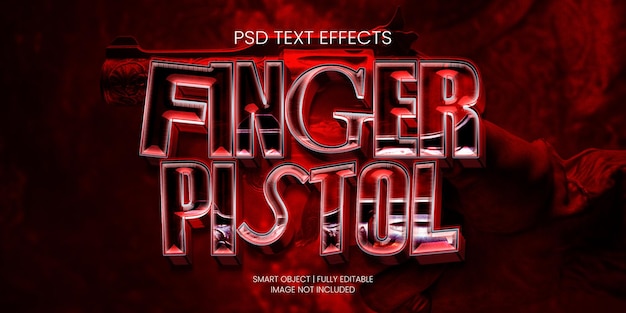 PSD finger pistol text effect