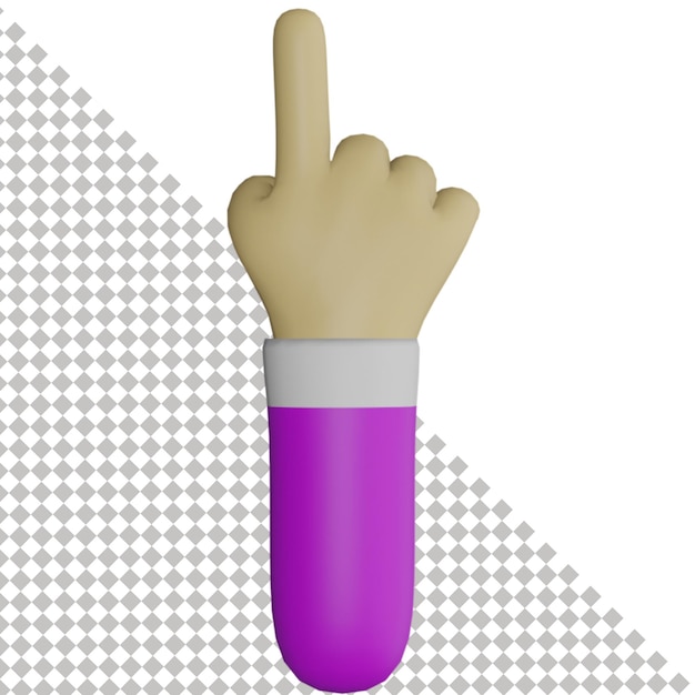 PSD finger pointing up 3d icon