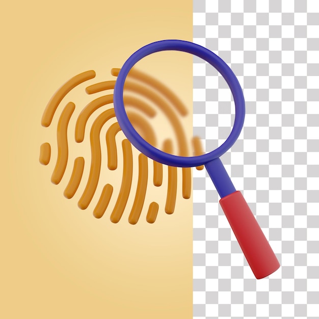 PSD finger print scan 3d icon