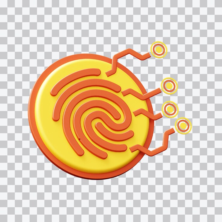 PSD finger recognize 3d illustration