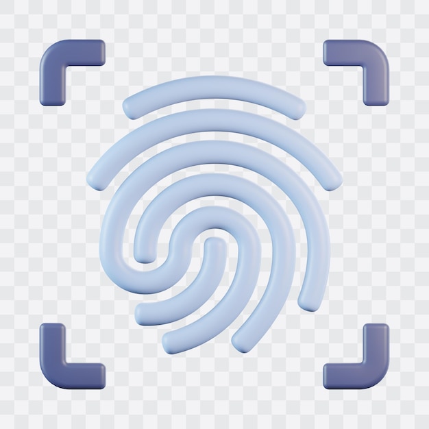 PSD fingerprint 3d icon