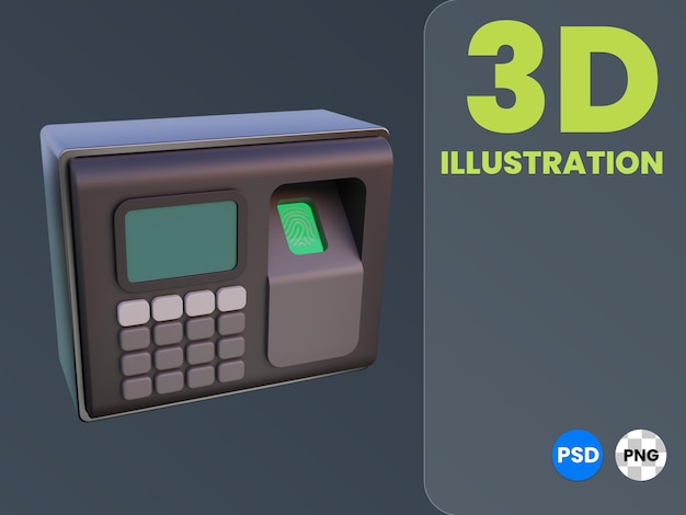 fingerprint 3d illustration