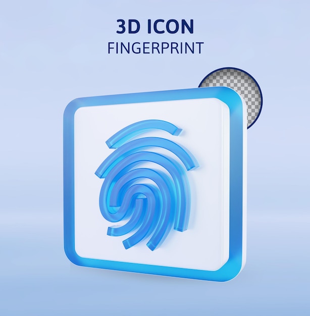 PSD fingerprint 3d rendering illustration