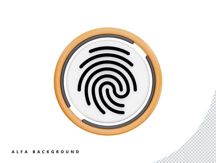 PSD fingerprint 3d vector icon cartoon minimal style