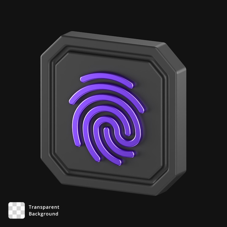 PSD fingerprint authentication icon for security and access verification