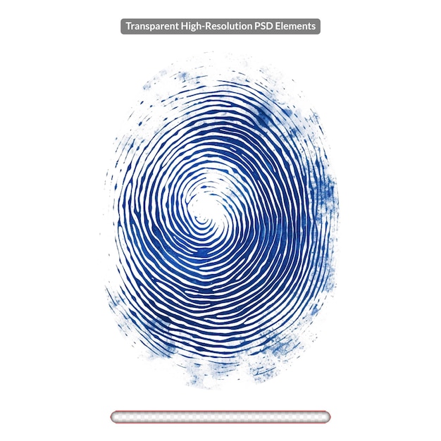 PSD fingerprint pattern isolated on white