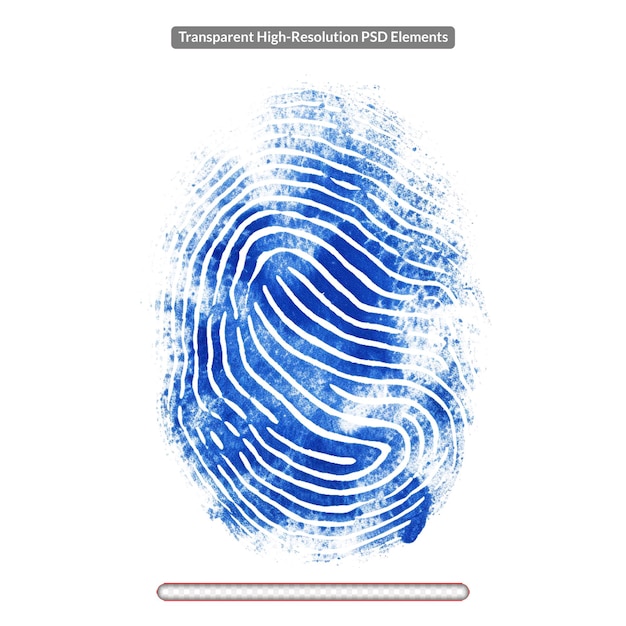 PSD fingerprint pattern isolated on white