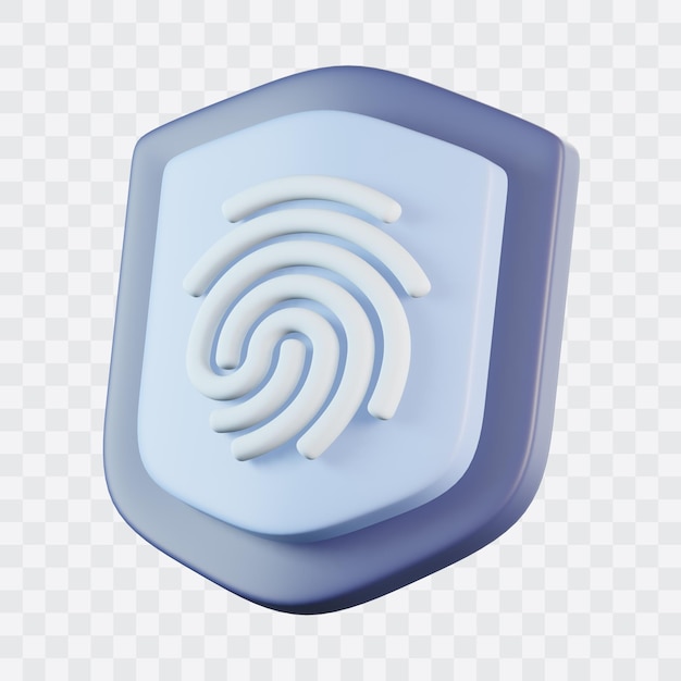 PSD fingerprint security 3d icon