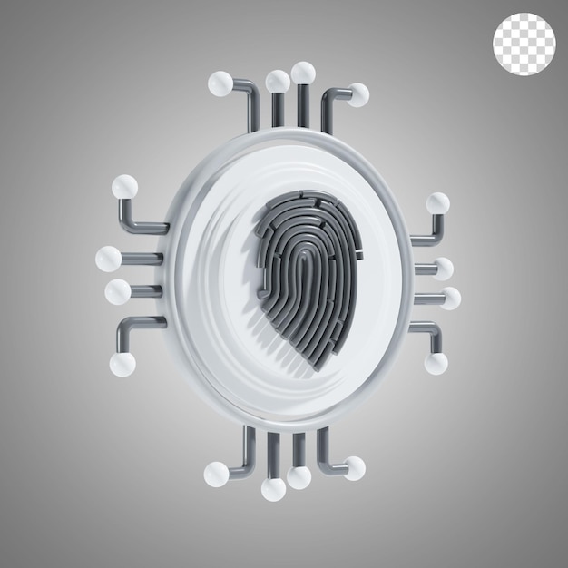 PSD fingerprint technology 3d icon