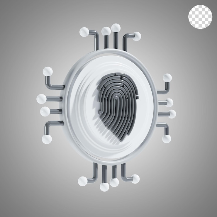 PSD fingerprint technology 3d icon