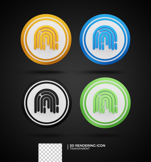 Fingerprint3d render pictogram illustratie