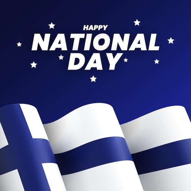 Finland flag design national independence day banner editable text and background
