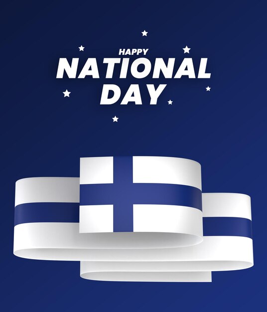 PSD 핀란드 국기 요소 디자인 국가 독립 기념일 배너 리본 psd