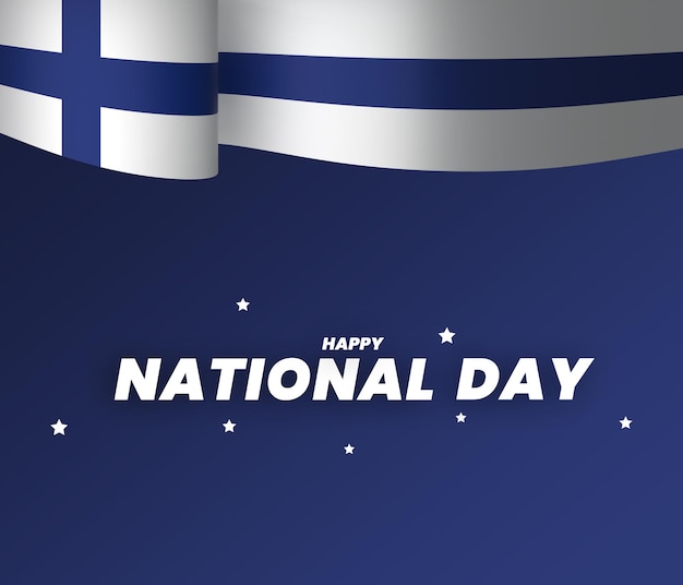 PSD 핀란드 발 요소 디자인 국가 독립의 날 배너 리본