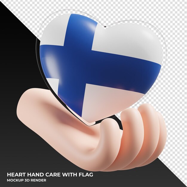 Флаг финляндии с реалистичной 3d текстурой ухода за руками