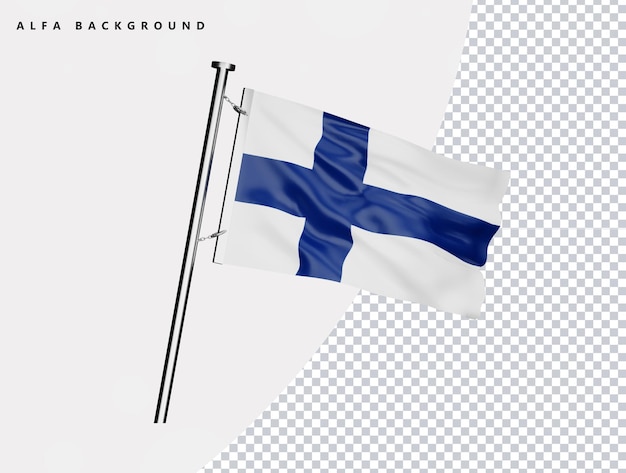 Finland high quality flag in realistic 3d render