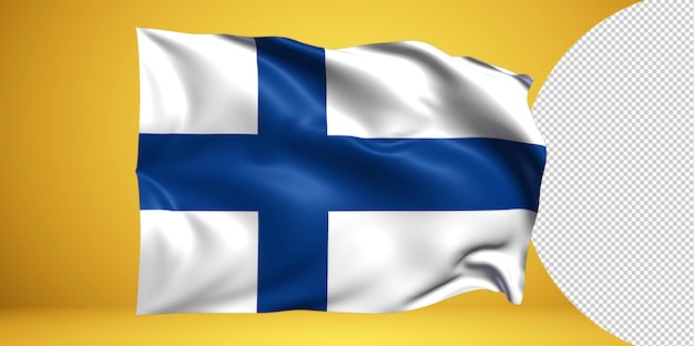 PSD finland waving flag png on transparent background